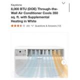 (1) Keystone 8,000 BTU (DOE) Through-the-Wall Air