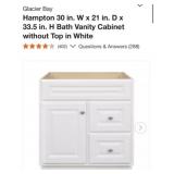 (2) pcs (1) Glacier Bay Hampton 30 in. W x 21 i