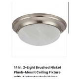 8 pcs 14 in. 2-Light Brushed Nickel Flush-Mount