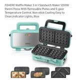8 pcs FOHERE Waffle Maker 3 in 1 Sandwich Maker