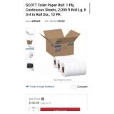 9 cases SCOTT Toilet Paper Roll: 1 Ply,