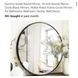 12 pcs 16 inch Round Mirror, Circle Black