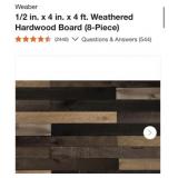 15 boxes Weaber 1/2 in. x 4 in. x 4 ft. W