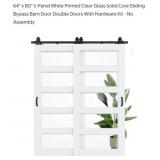 (1) 64" x 80" 5-Panel White Primed Clear Glass