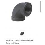 140 pcs 1" Black Malleable 90- Degree Elbow