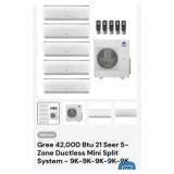 (1) NEW Gree 42,000 Btu 21 Seer 5-Zone Ductless