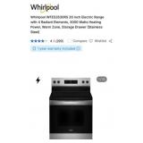 Whirlpool WFES3530RS 30 inch Electric Range with