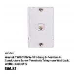 10Packs of 10Pcs Westek TWRJ11PMW-10 1-Gang