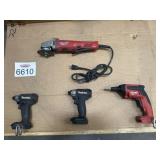4 pcs Milwaukee and Makita Tools