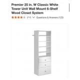 (1) Premier 25 in. W Classic White Tower Unit Wall