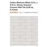 139 Sq. Ft. Cotton Blossom White 2.5 in. x 9.75