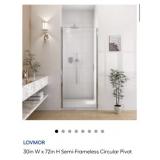 (1) LOVMOR 30in W x 72in H Semi-Frameless Circular