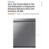 (1) Samsung 24 in. Top Control Built-In Tall Tub