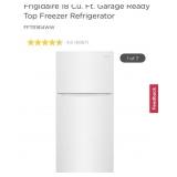 (1) Frigidaire 18 Cu. Ft. Garage Ready Top Freezer