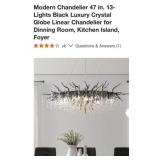 (1) Modern Chandelier 47 in. 13-Lights Black