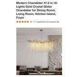 (1) Modern Chandelier 47.2 in.18-Lights Gold