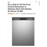 (1) GE 24 in. Built-In Tall Tub Front Control