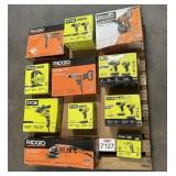 11 pcs Assorted Ridgid and Ryobi Tools