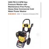 3400 PSI 2.5 GPM Gas Pressure Washer with