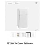 (1) Whirlpool 30" Wide Top-Freezer Refrigerator-