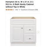 2 pc Bathroom Vanity set Includes: (1) 31 in. W x