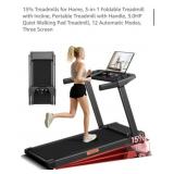 4 pcs 15% Treadmills for Home, 3-in-1 Foldable