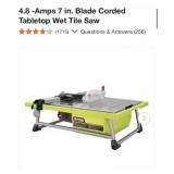 3 pcs 4.8 -Amps 7 in. Blade Corded Tabletop Wet
