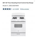 (1) GEï¿½ 30" Free-Standing Front Control Gas Range