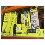 5 pcs Ryobi tools contents on the shelf