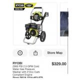 2900 PSI 2.5 GPM Cold Water Gas Pressure Washer