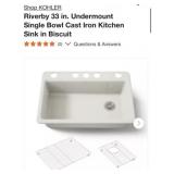 (1) KOHLER Riverby 33 in. Undermount Single Bowl