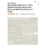 374 sq. ft. Marazzi Stonehollow Mist 12 in. x 24