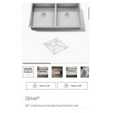 (1) Kohler Strive 32" undermount double-bowl