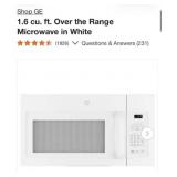 (1) GE 1.6 cu. ft. Over the Range Microwave in
