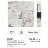 300 sq ft aprox Renner Marble Ash 24 in. x 48 i