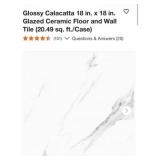 614 sq ft Glossy Calacatta 18 in. x 18 in. G