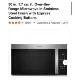 (1) 30 in. 1.7 cu. ft. Over-the-Range Microwave