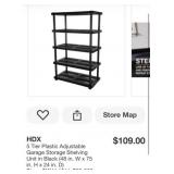 4 pcs 5 Tier Plastic Adjustable Garage Storage