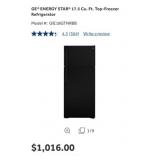 (1) GE ENERGY STAR 17.5 Cu. Ft. Top-Freezer
