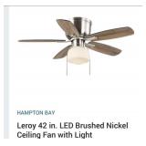 5 pcs new HAMPTON BAY Leroy 42 in. LED Brushed