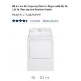 (1) GE 6.2 cu. ft. Capacity Electric Dryer with