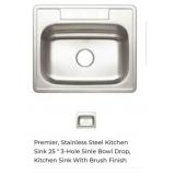 20 pcs Premier, Stainless Steel Kitchen Sink 25 "