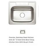 20 pcs Premier, Stainless Steel Kitchen Sink 25 "
