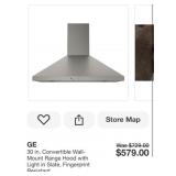 (1) GE 30 in. Convertible Wall-Mount Range Hood