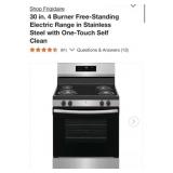 (1) Frigidaire 30 in. 4 Burner Free-Standing