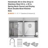 (1)  AKDY Handmade All-in-One Drop-in Stainless