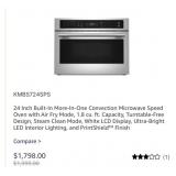 (1) KitchenAid  New KMBS104ESS 24 Inch Built-In