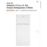 (1)  HOTPOINTï¿½ 17.5 CU. FT. RECESSED HANDLE