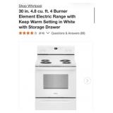 (1) Whirlpool 30 in. 4.8 cu. ft. 4 Burner Element