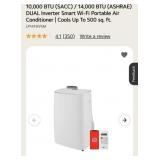(1) LG 10,000 BTU (SACC) / 14,000 BTU (ASHRAE)